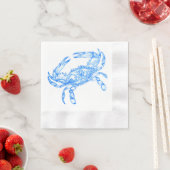 Serviette En Papier crabe bleu vintage (En situation)