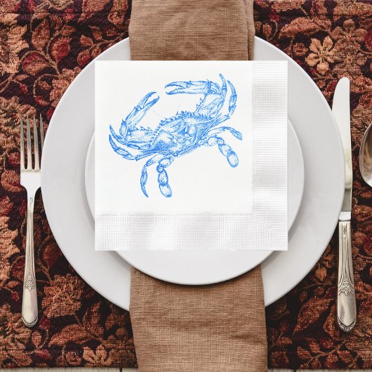 Serviette En Papier crabe bleu vintage