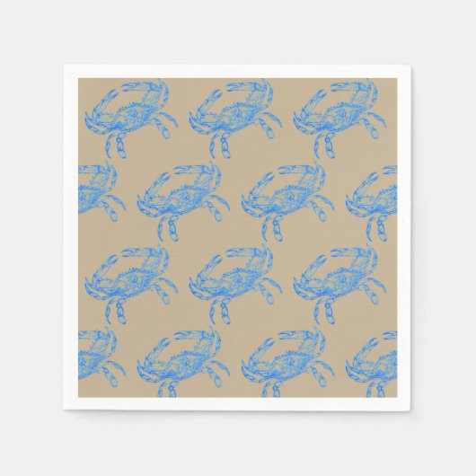 Serviette En Papier crabe bleu vintage (Devant)