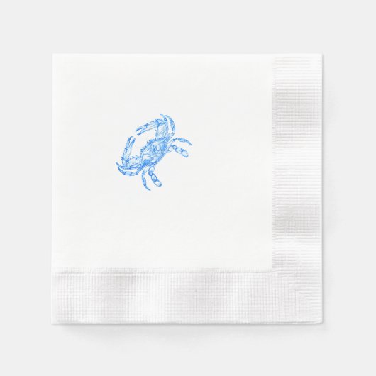 Serviette En Papier crabe bleu vintage no2 (Devant)