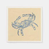 Serviette En Papier crabe bleu vintage no2 (Devant)