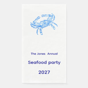 Serviette En Papier Crabe bleu vintage - personnalisé