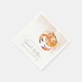 Serviette En Papier Crabe de la côte de sable orange Shower de mariée  (Coin)
