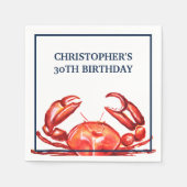 Serviette En Papier Crabe d'été 30e fête d'anniversaire (Devant)