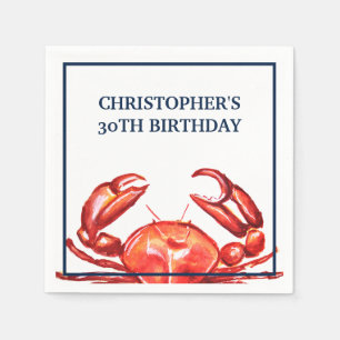 Serviette En Papier Crabe d'été 30e fête d'anniversaire