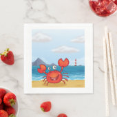 Serviette En Papier Crabe En Bord De Mer (En situation)