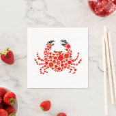 Serviette En Papier Crabe en points (En situation)
