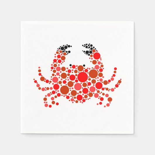 Serviette En Papier Crabe en points (Devant)
