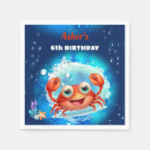 Serviette En Papier Crabe Marine Bleu Anniversaire Pool Party Garçon â (Devant)