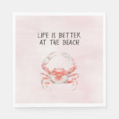 Serviette En Papier Crabe Océan Rouge Rosé (Devant)