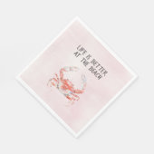 Serviette En Papier Crabe Océan Rouge Rosé (Coin)