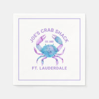 Crabe pastel aquarelle texte personnalisé
