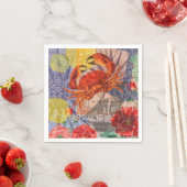Serviette En Papier Crabe Plage Nautique Art de la mer (En situation)