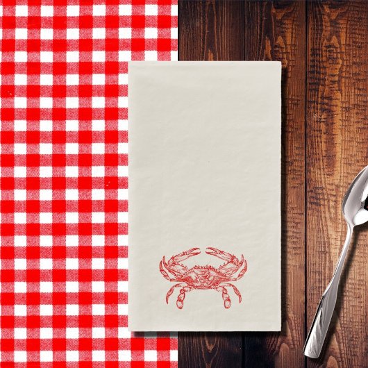 Serviette En Papier crabe rouge vintage