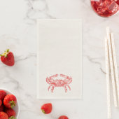 Serviette En Papier crabe rouge vintage (En situation)