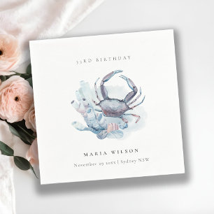 Serviette En Papier Crabe sous-marin Corail Nautique N'importe quel âg