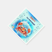 Serviette En Papier Crabe Turquoise 1er anniversaire Pool Party Custom (Coin)