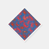 Serviette En Papier Crabes Patternx4 Bleu BG (Coin)