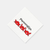 Serviette En Papier Crabs Rouges Heureux (Coin)