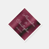 Serviette En Papier Cranberry Burgundy Mariage ou réception (Coin)