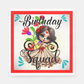 Serviette En Papier Crâne à sucre cuite Anniversaire (Devant)