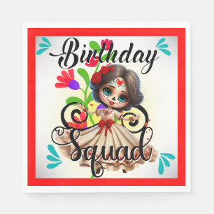 Serviette En Papier Crâne à sucre cuite Anniversaire