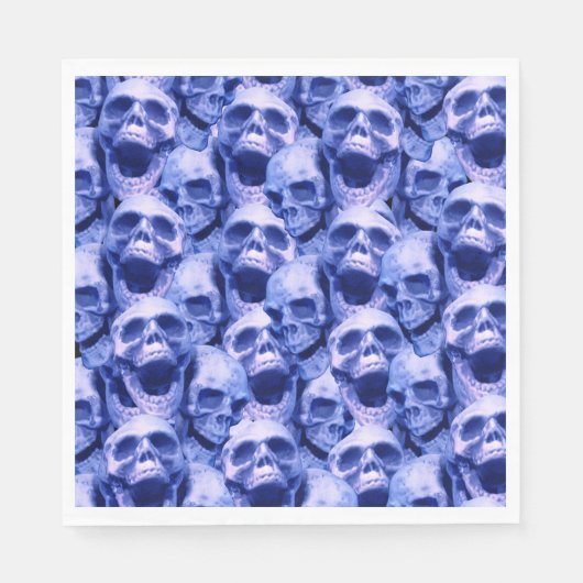 Serviette En Papier Crâne bleu foncé (Devant)