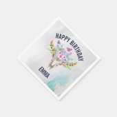 Serviette En Papier Crâne Boho avec papillons et fleurs Anniversaire (Coin)