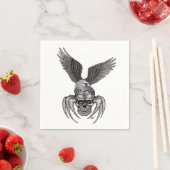 Serviette En Papier Crâne d'araignée avec aigle (En situation)
