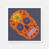Serviette En Papier Crâne de fleurs 1 (Devant)