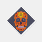 Serviette En Papier Crâne de fleurs 1 (Coin)
