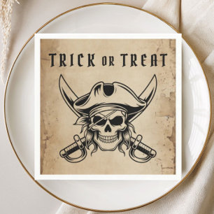 Serviette En Papier Crâne de pirate vintage pour Halloween