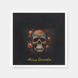 Serviette En Papier Crâne de sucre floral Dia de los Muertos Calavera