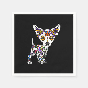Serviette En Papier crâne de sucre mignon chihuahua