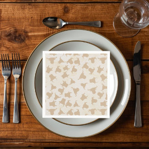Serviette En Papier Crâne de vache silhouette de rodéo strass serviett