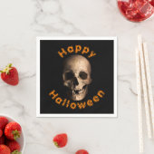 Serviette En Papier Crâne décomposé effrayant Joyeux Halloween (En situation)