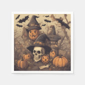 Serviette En Papier Crâne d'Halloween (Devant)
