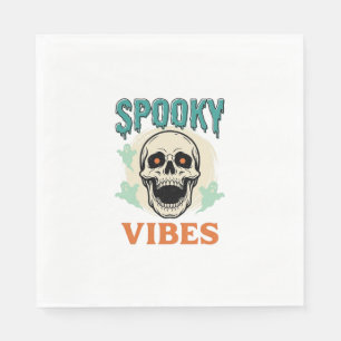 Serviette En Papier Crâne d'Halloween Atmosphère Sombre Horreur Vintag