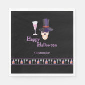 Serviette En Papier Crâne d'Halloween avec pots Papier serviettes (Devant)