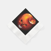 Serviette En Papier Crâne d'Halloween et Citrouille (Coin)