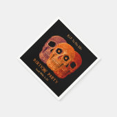 Serviette En Papier Crâne drôle Orange Gothique Anniversaire RIP à ses (Coin)