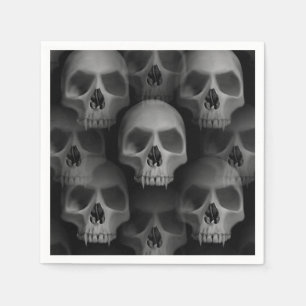 Serviette En Papier Crâne effrayant de la partie   de Halloween