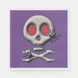 Serviette En Papier Crâne effrayant d'Halloween classique Araignées ef
