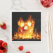 Serviette En Papier Crâne en Feu (En situation)