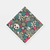 Serviette En Papier Crâne en fleurs (Coin)