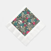 Serviette En Papier Crâne en fleurs (Coin)