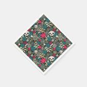 Serviette En Papier Crâne en fleurs (Coin)
