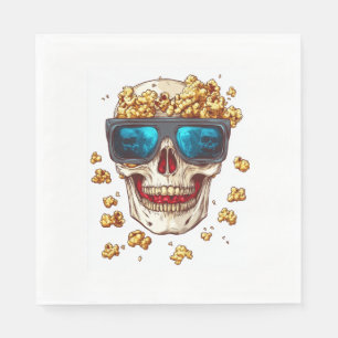 Serviette En Papier Crâne en pop-corn effrayant � Squelette de film d'
