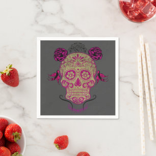 Serviette En Papier Crâne en sucre 1.0