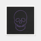 Serviette En Papier Crâne en violet et noir (Devant)